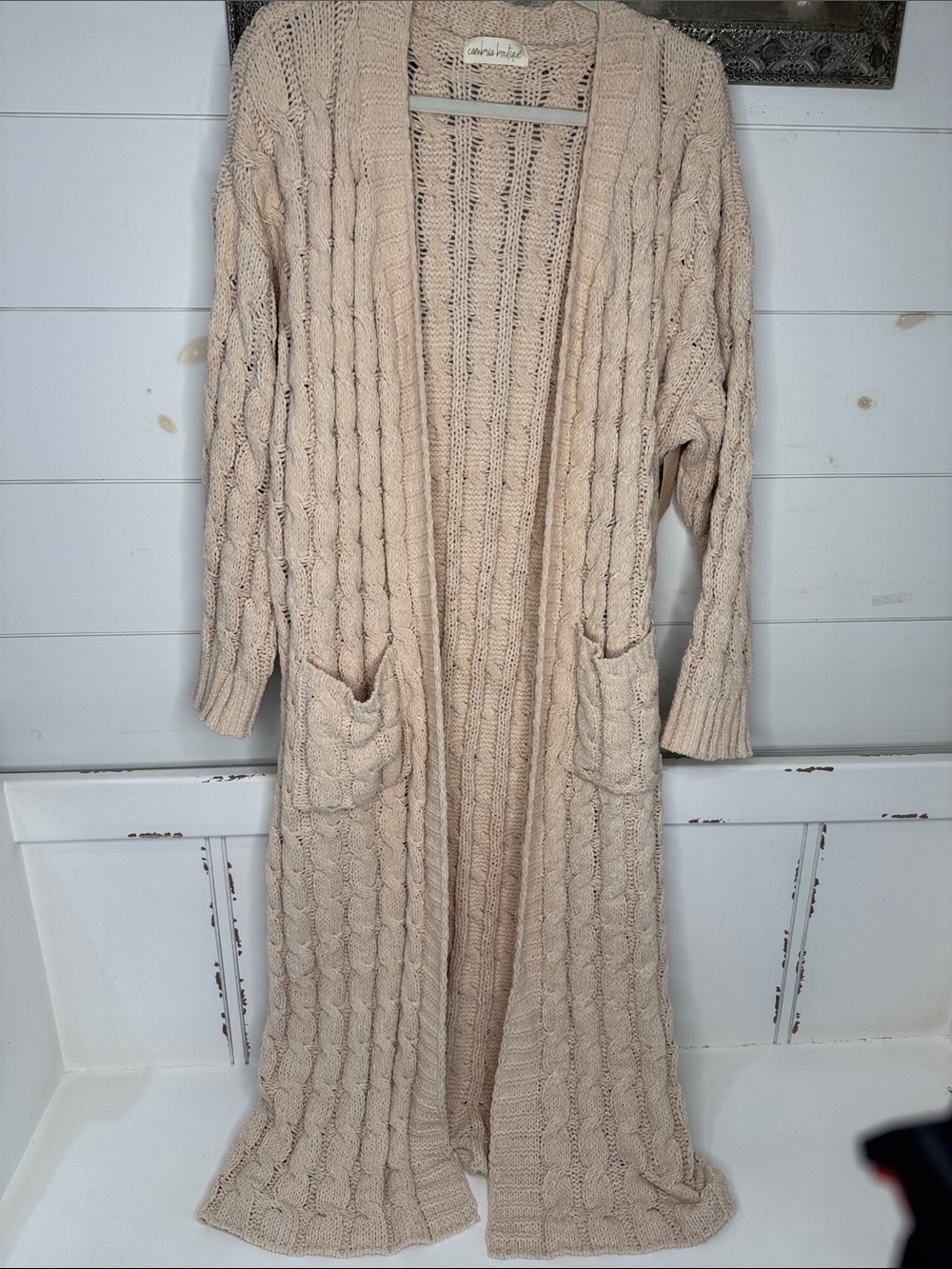 Cotton On Cream Cable Knit Longline Cardigan